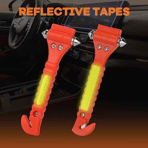 Vista 11 de SINSEN Juego de 3 martillos de seguridad para automóvil, herramienta de escape de emergencia, martillo de vidrio para ventana de auto, martillo