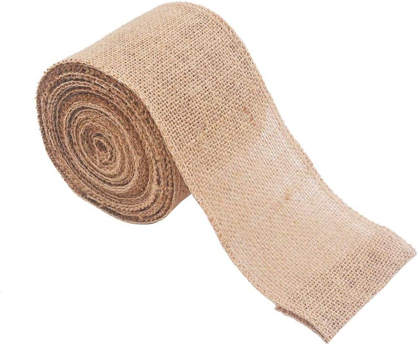 SCF2017 10M Vintage Jute Burlap Ribbon Roll for Gift Wrapping,DIY Craft, Party, Wedding, Home Decoration(Width:8CM)