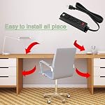 Barre de puissance avec USB Ports Bureau Montable Power Strip 2 Cordon longue extension de compteur pour table de chevet de comptoir