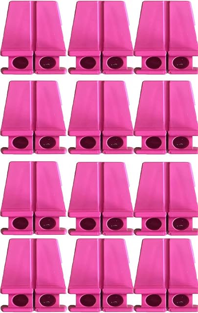 Brick Line Blocks [12 Pack] for Bricklaying Straight Bricks Pink Corner Line Anchor Blocks (12 Pink Blocks)