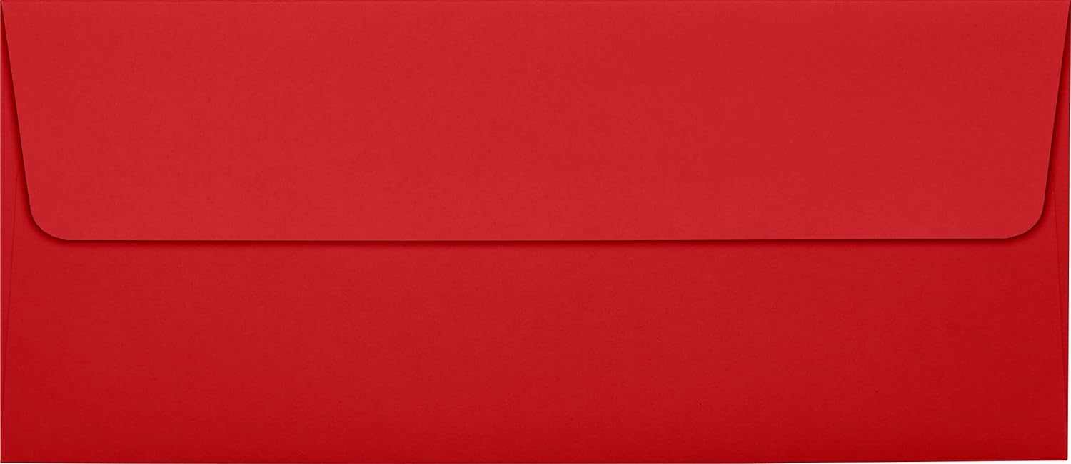 LUXPaper #10 Business Envelopes | Peel & Press | 4 1/8" x 9 1/2" | Ruby Red | 80lb. Text | 250 Qty