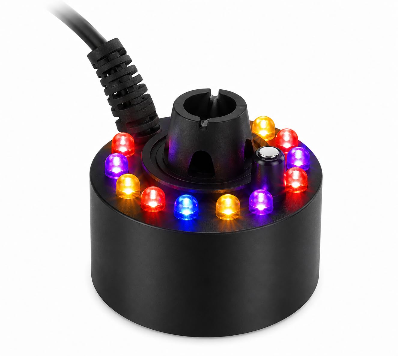 Ultrasonic Mist Maker Fogger with 12 LED Lights | Mini Water Fountain Fog Machine Mist Maker | Air Humidifier Fogger for Pond, Garden, Party Decoration-picture-27