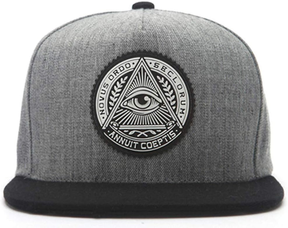 FlipperThe Pyramid in Eye Rubber Patch Classic Flat Brim Bill Snapback Hat Adjustable Baseball Cap