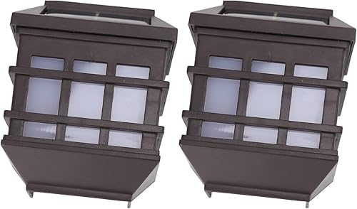 Fafeicy 2 unids luz blanca LED solar luces de pared al aire libre impermeable panel lámpara de pared decorativa para patio jardín villa