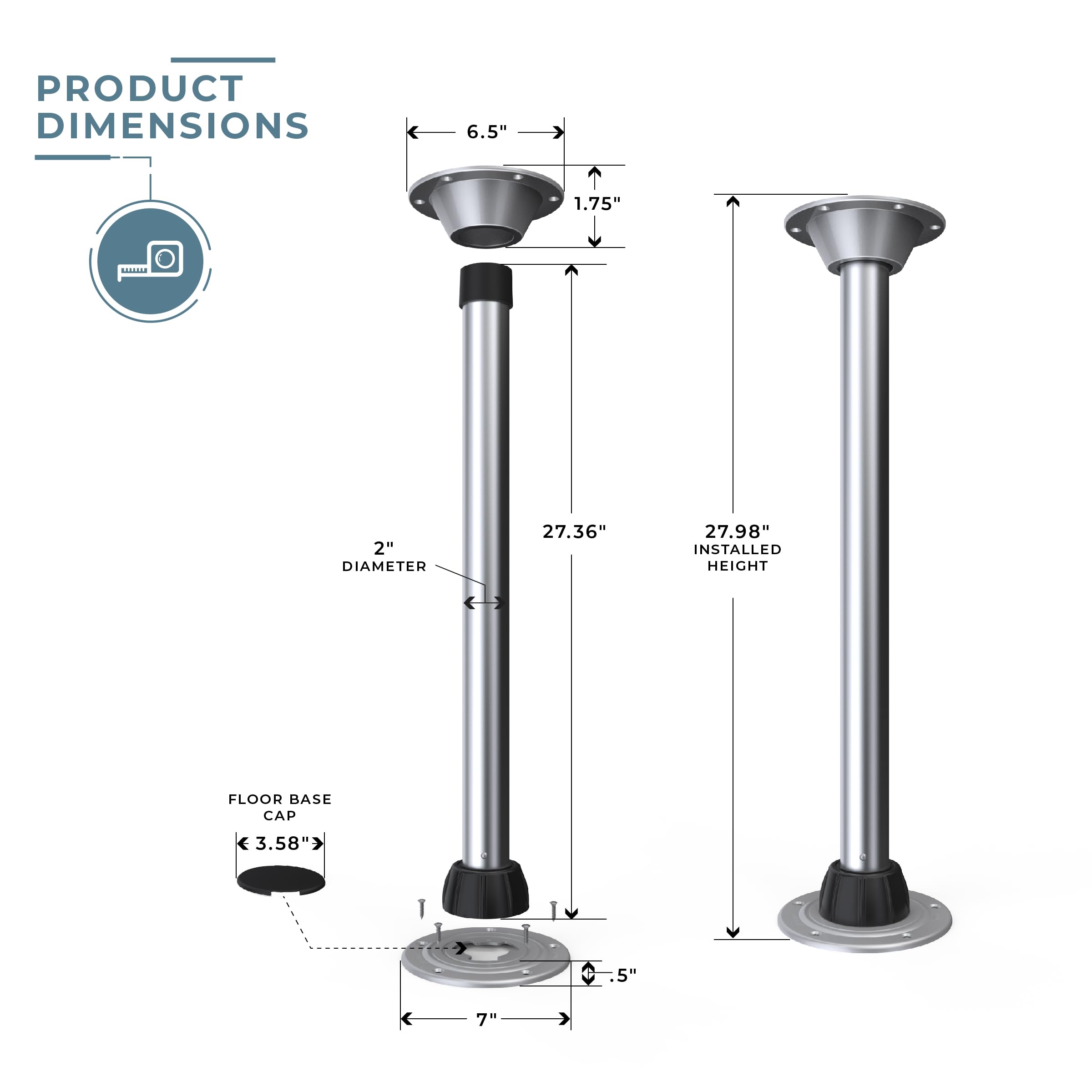 Amazon.com: Manufacturers' Select ITC Silver Sequoia III Table Leg