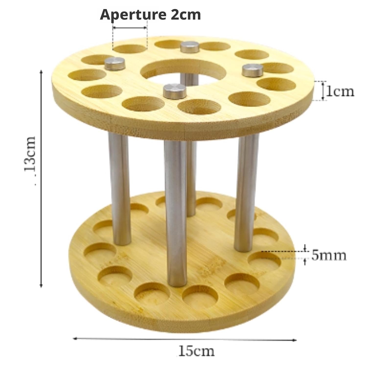 Test Tube Rack Lab Round Test Tube Rack Wooden Laboratory Display Holder Centrifuge Racks(15x13cm)