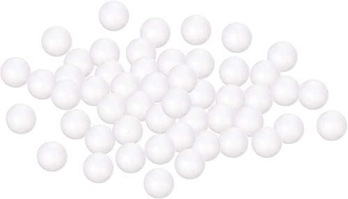 uxcell 200 bolas de espuma de poliestireno blanco de 0.8 pulgadas, bolas lisas redondas lisas para manualidades, arte, bricolaje, hogar, decoración