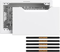 Perlegear 9-Inch Recessed In-Wall Media Box for TV - Cable Management Enclosure Fits One Connect Box, Switches, with Template, Dust Bag & Drywall Saw