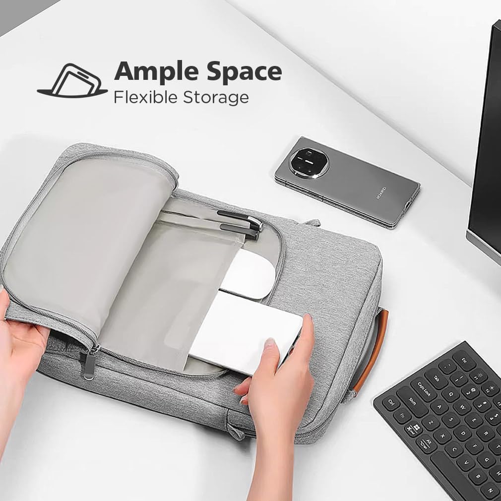 KIZUNA Tablet Sleeve Case 10 Inch Shoulder Bag for 11" iPad Pro M4 M2/11 10.5" 10.9" iPad Air M2/ 10.9" iPad 10 9 8/10" Surface Go 3/ Samsung Galaxy Tab A8/10.5" Galaxy Tab S6,Grey - Image 3