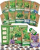 ZenGreens® - Set di Semi di Erbe Aromatiche bio (25 pezzi) - 25 Semi di Erbe Aromatiche p...