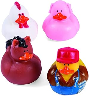 Farm Rubber Ducks, Duckies, 12 Pieces, Birthday Parties, Treasure Chest Supplies