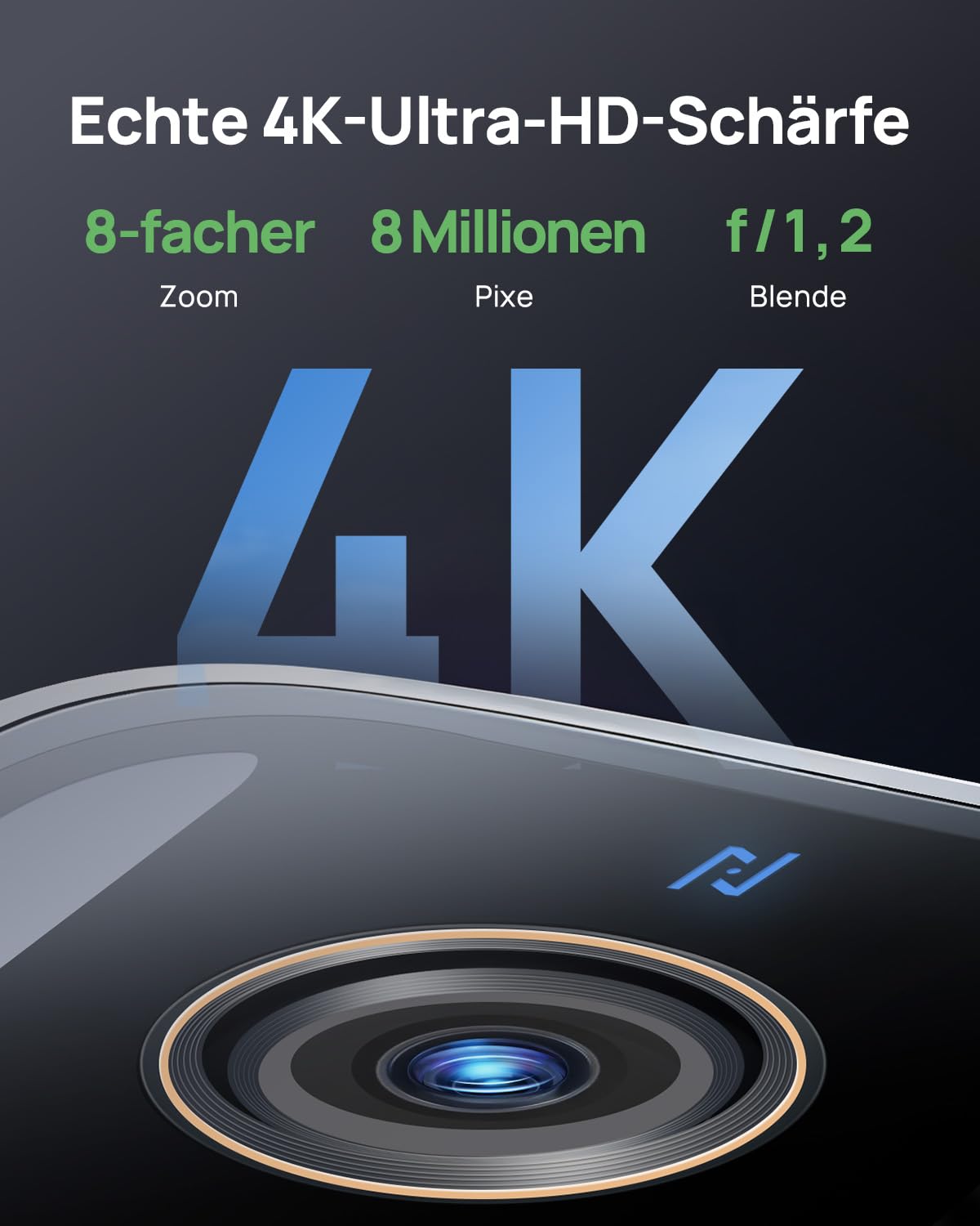 Anona Aurora 4K Solar Überwachungsset (4er-Pack) für Aussen, kabellos, 8MP Farb-Nachtsicht, 24/7-AOV, KI-Erkennung, Auto-Tracking, IP67, rundum geschützt