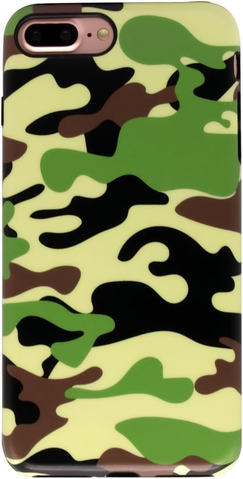 GOLINK iPhone 7 Plus Case/iPhone 8 Plus Case for Men, Camouflage Camo IMD Printing Slim-Fit Anti-Scratch Shock Proof Anti-Finger Print Flexible TPU Gel Case for iPhone 7/8 Plus - Green