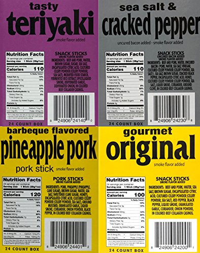 Western's Smokehouse Meat Sticks Variety Pack Of 40 – 8 Flavors Of Pork And Beef Jerky Meat Sticks - Bulk Snacks Individually Wrapped, Gluten-Free, Msg-Free, Soy-Free, No Nitrates #TOP3