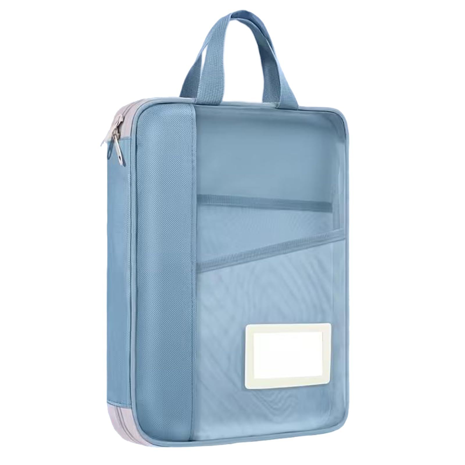 3-Layer File Bag with Zipper, Full Open Subject Classification Bag, Essential Organizer for Documents and Small Items, Ideal for Exam Preparation and Tutoring (Blue)