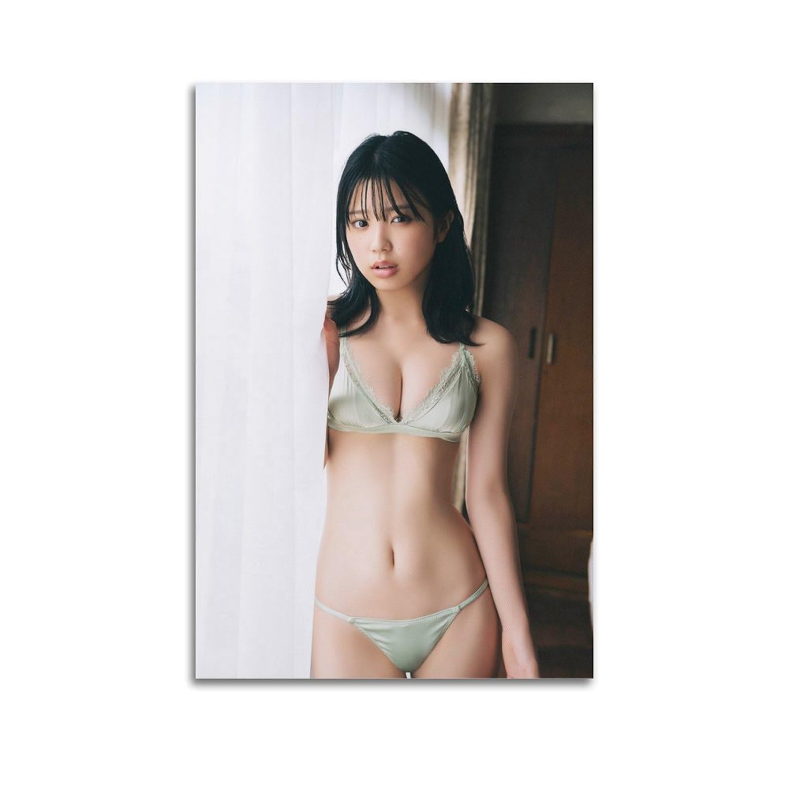 矢野ななか女優の魅惑的なスタイルの写真ポスターキャンバスの壁画の現代芸術掛かるソファの背景画08x12inch(20x30cm)