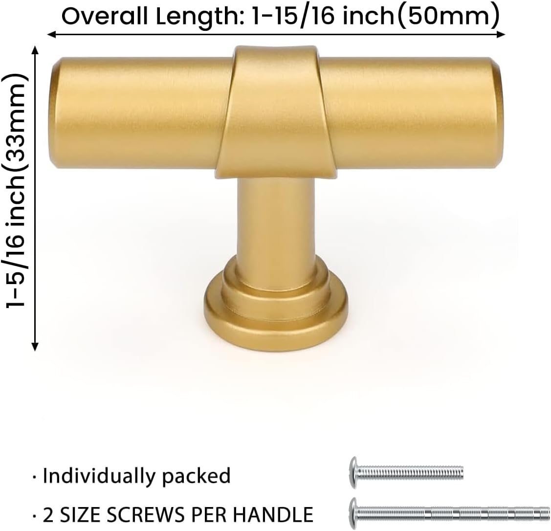 Goldenwarm Gold Cabinet Knobs Matte Gold Dresser Knobs Kitchen Cabinet Handles for Dresser Drawers Modern Hardware for Bathroom Cupboard
