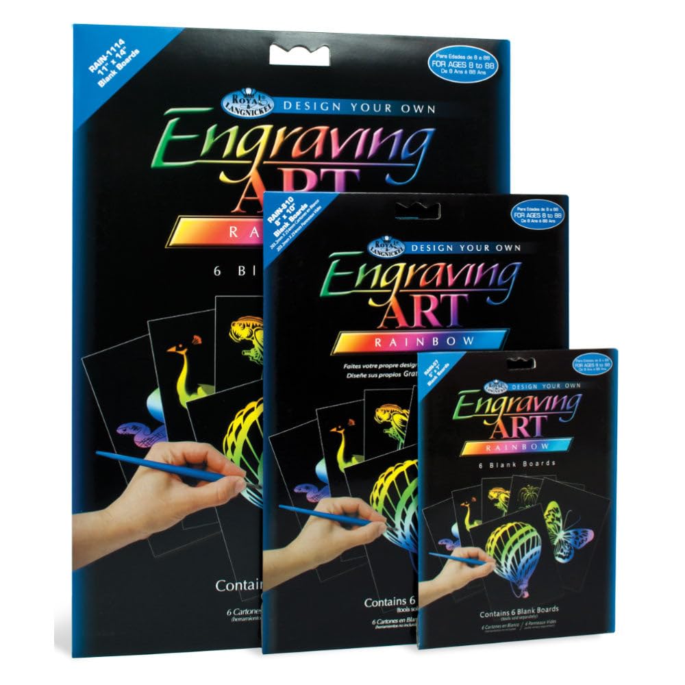 ROYAL BRUSH Foil Engraving Art Blank Boards, 5 by 7-Inch, Rainbow, 6-Pack-picture-26