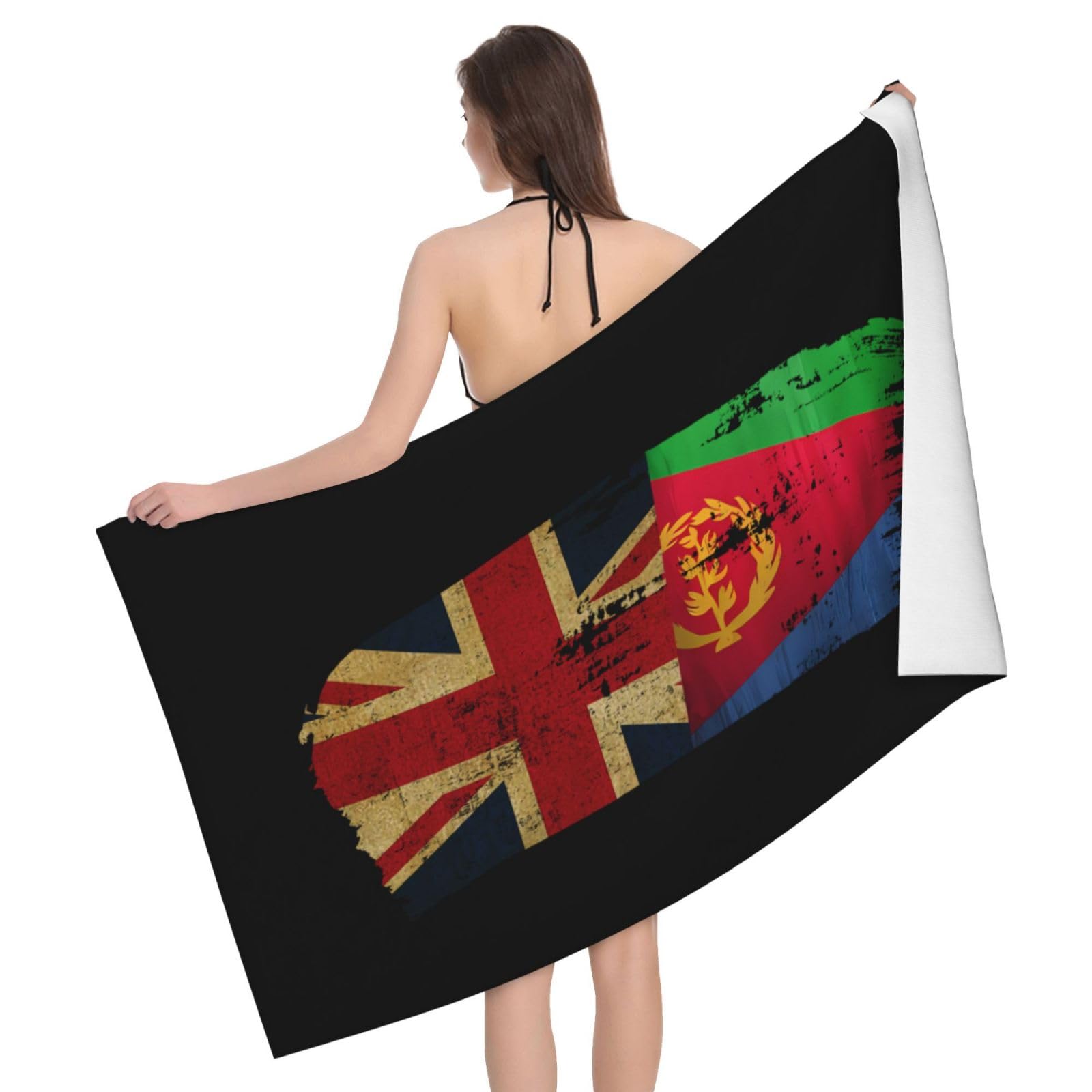 HLBSDM Microfiber Eritrean Britain Flag Beach Towel Quick Dry Soft Sand Free Beach Towels for Pool Swim Beach Lightweight Thin Towels