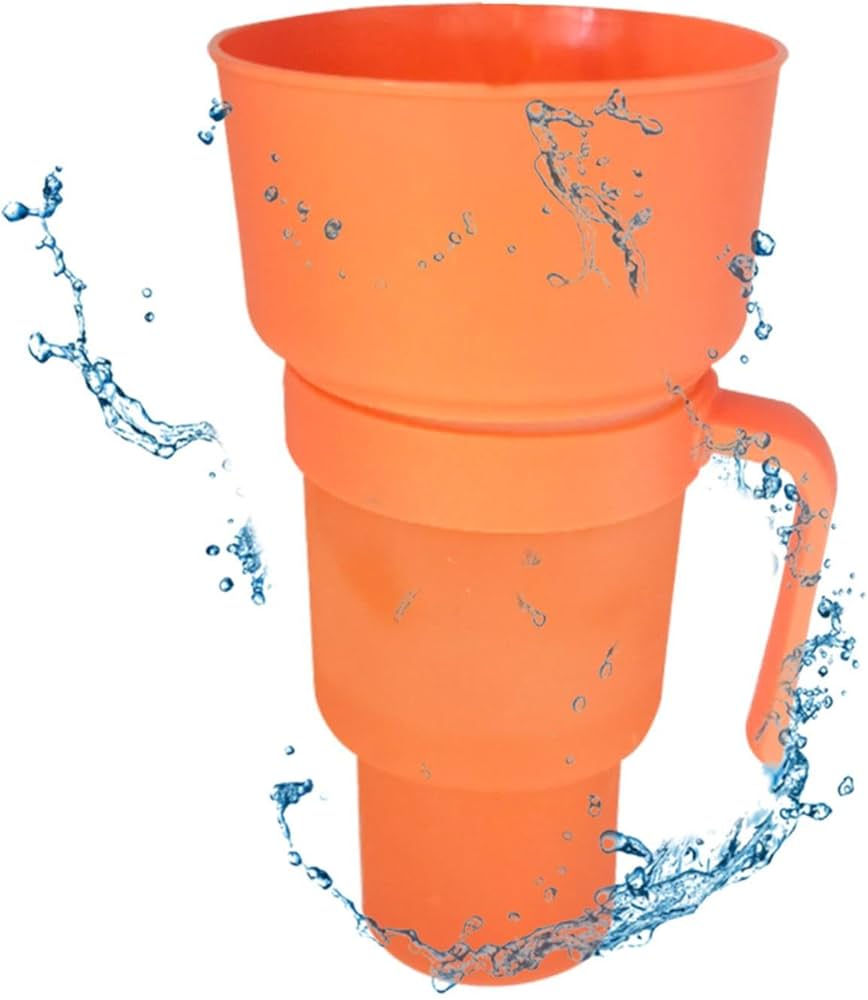 Amazon｜ポップコーンスナックカップ - ストロー付きポータブル