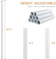TALITARE Teleszkópos Sátorrúd 366cm - Rozsdamentes Acél Pótrúd Sátrakhoz, Ponyvákhoz, Előtetőkhöz és Napellenzőkhöz - Szürke 7