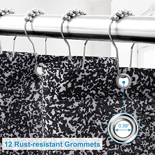 Olanly Waffle Shower Curtain 72X72 Inches, Heavyweight Fabric, Machine Washable, Waterproof, Hotel Luxury Spa, Simple Modern Black Shower Curtains For Bathroom, Guest Bath, Stalls And Tubs #TOP1