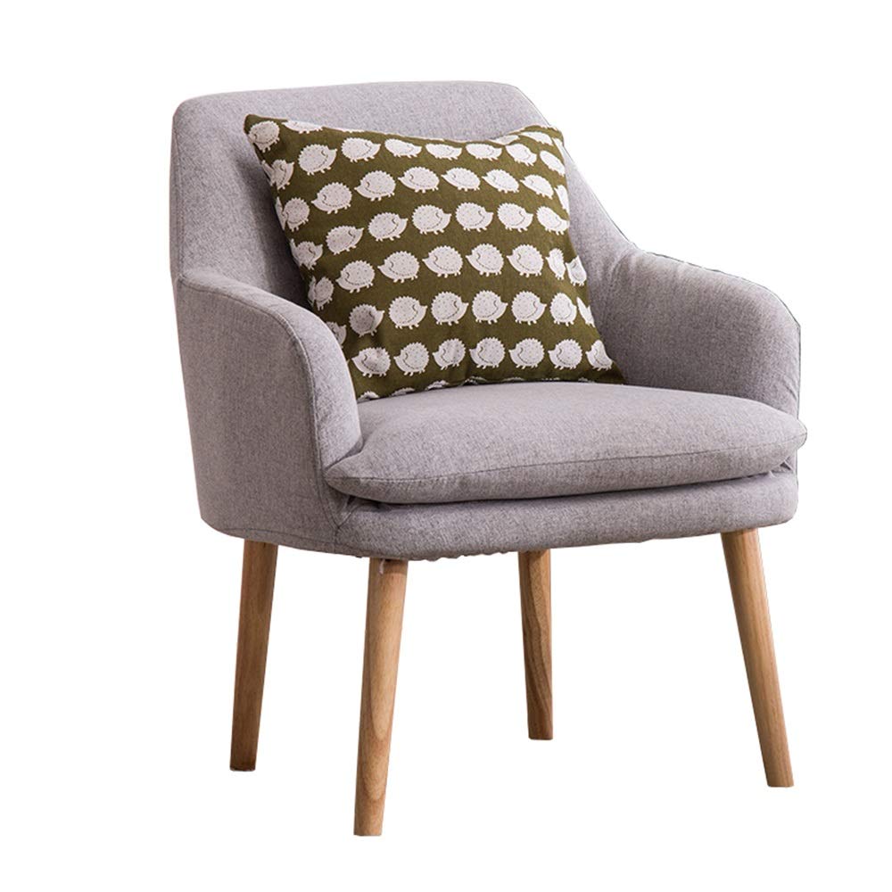 Fauteuil de café moderne gris en bois massif et mousse confortable