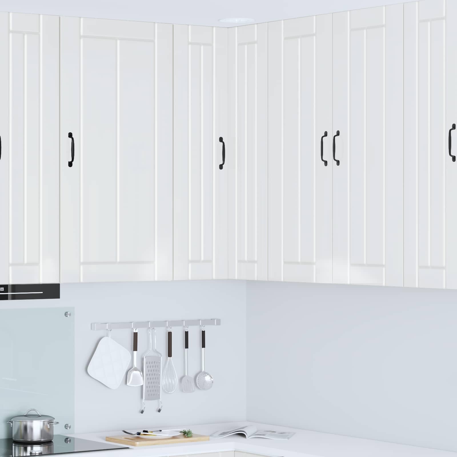 Armadio angolare da parete Lucca 57 x 57 x 100 cm, in legno bianco