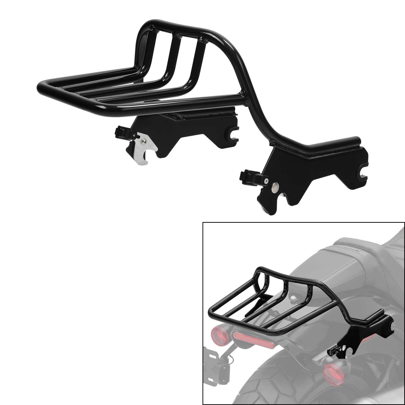 Low Rider Z Rack Snapklik.com : Black Two-Up Luggage Rack Fit For Harley Low Rider FXLR ...