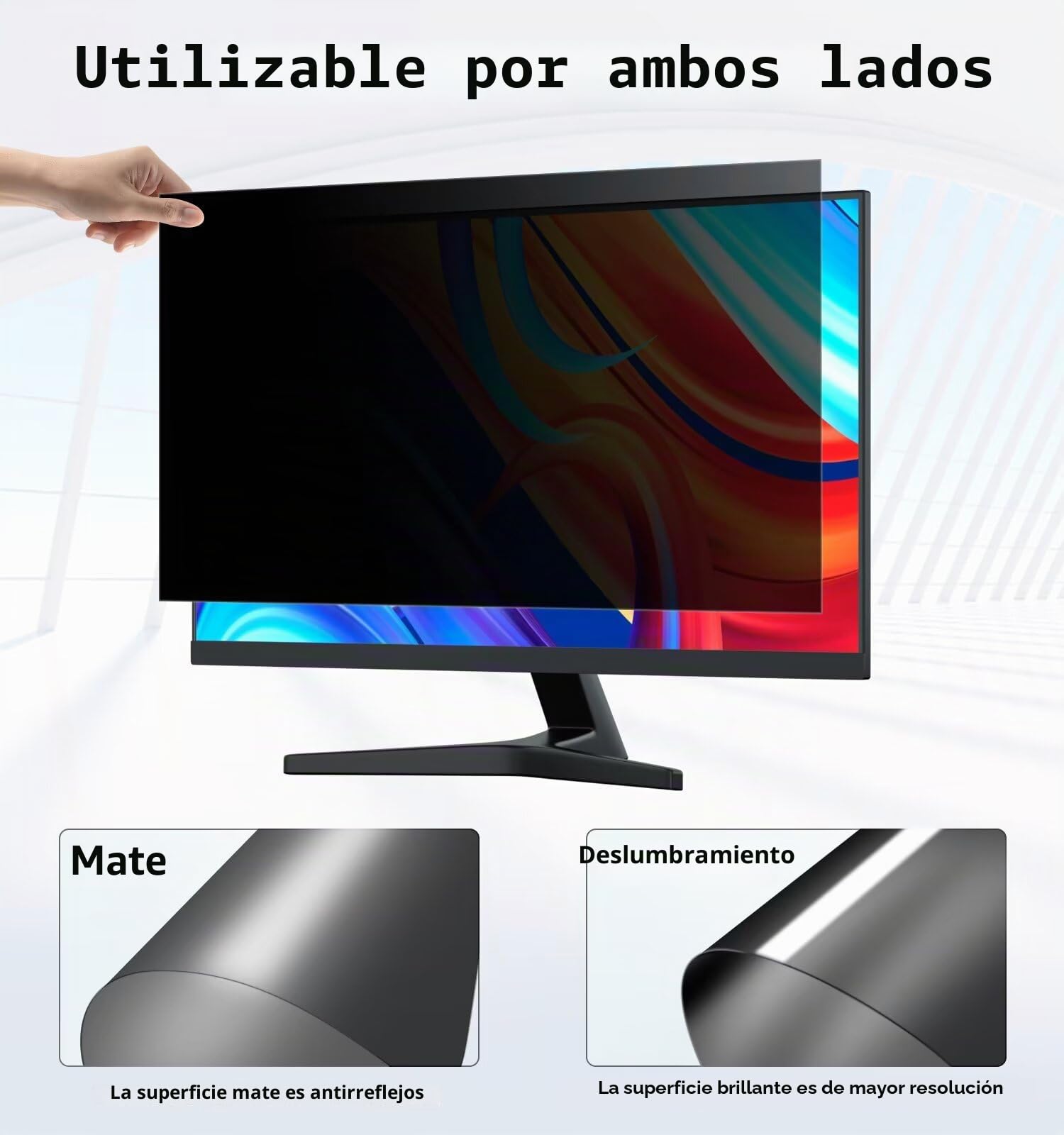 Filtro de pantalla de privacidad de computadora de 21.5 pulgadas para monitor de computadora de pantalla ancha [relación de aspecto 16:9] Película protectora antiespíaanti azulantiarañazos para