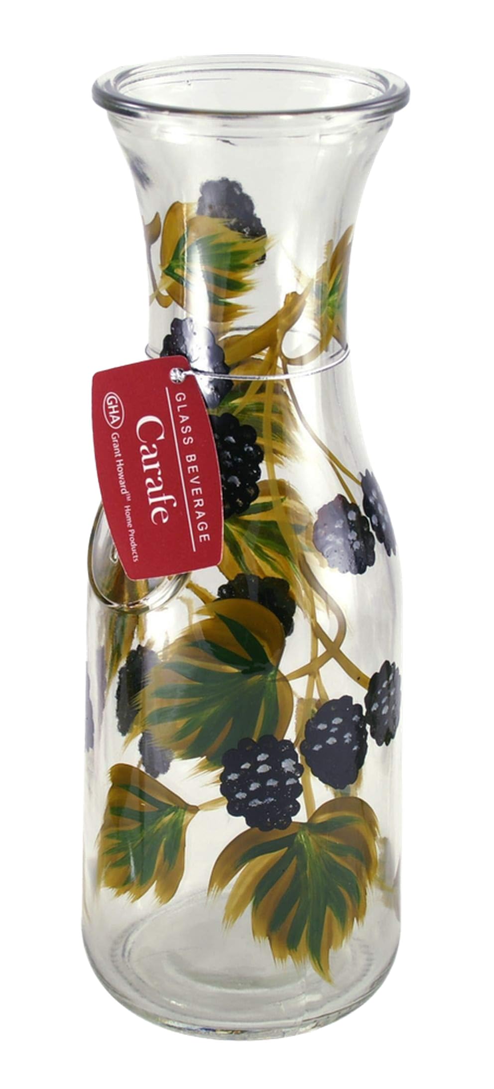 Grant Howard 52125 Blackberries Hand Painted Carafe, 34 oz.