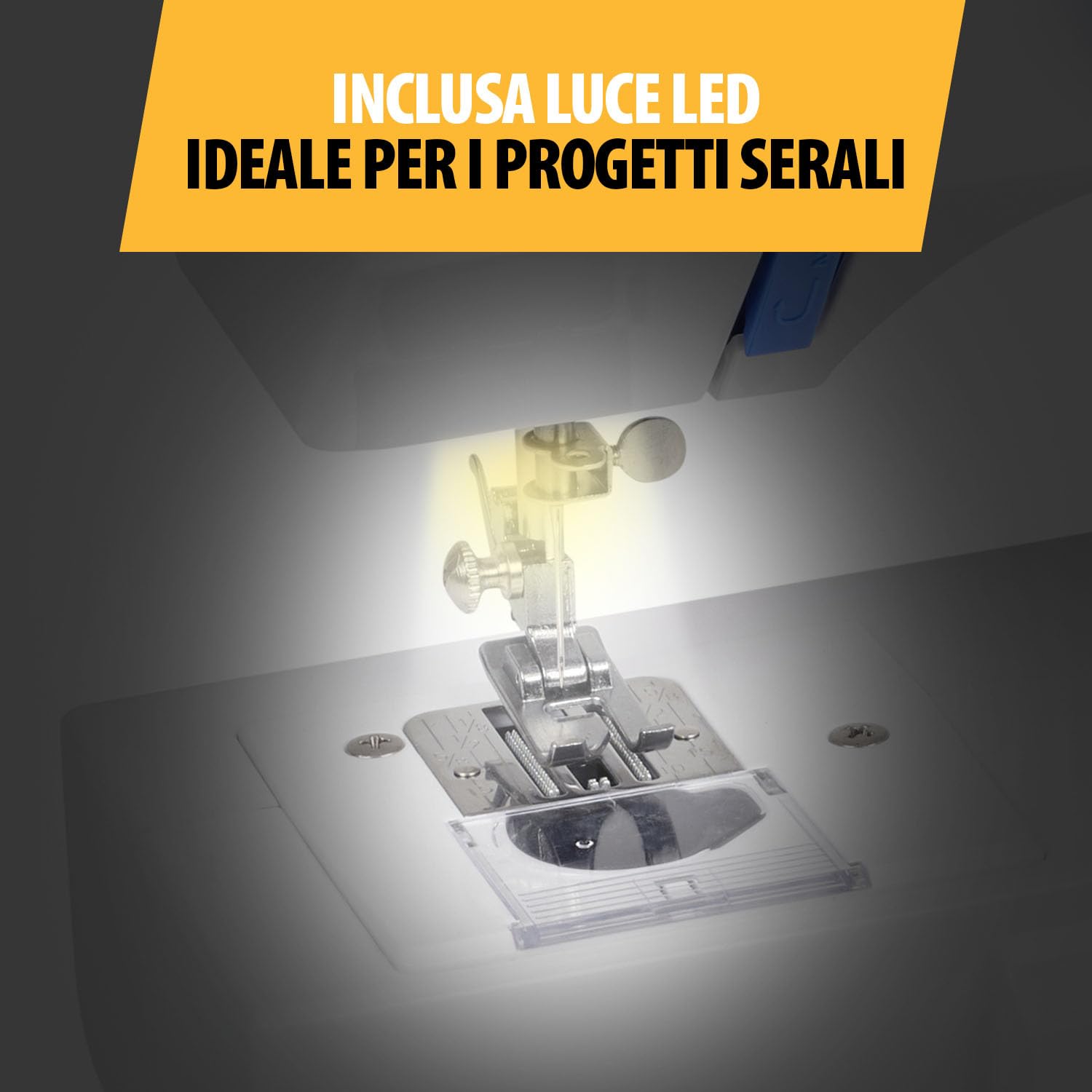 Tristar Macchina da Cucire, 14 Punti, Asola in 4 Fasi, Braccio Libero, Luce LED, Cucitura Inversa, Infila Ago Automatico, Tagliafilo, Con Copertura Protettiva, SM-6003