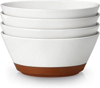 MALACASA Soup Bowls, Ceramic Salad Bowls Set of 4, 36oz Ceramic Bowls