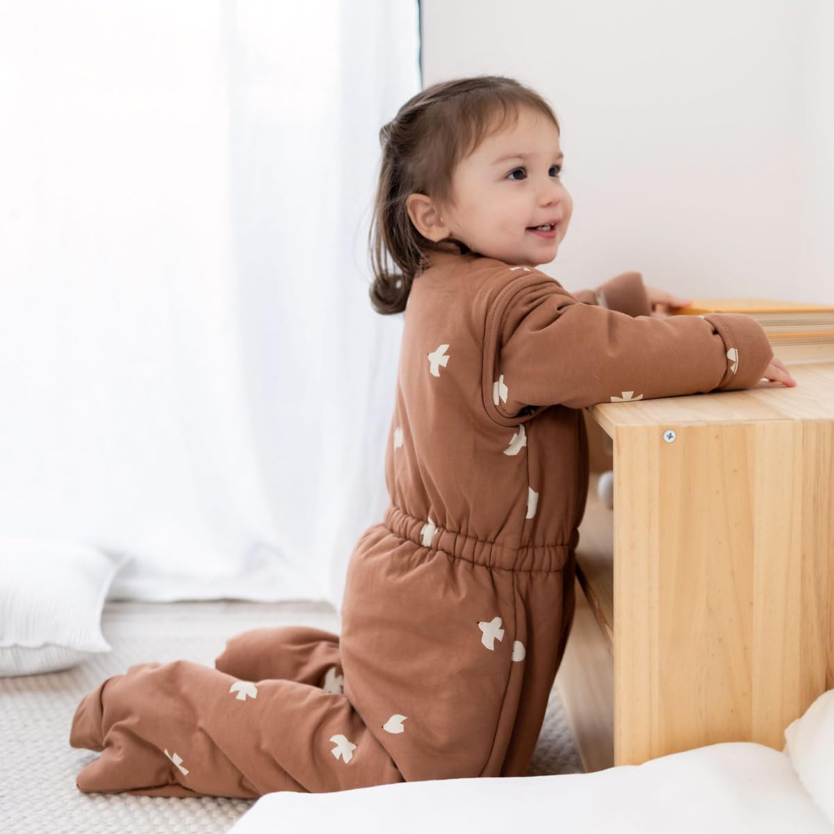 BEMINI Schlafsack mit abnehmbaren Beinen für den Winter, 2.5 Tog Pady Jersey + Jersey, Piuma Mocca