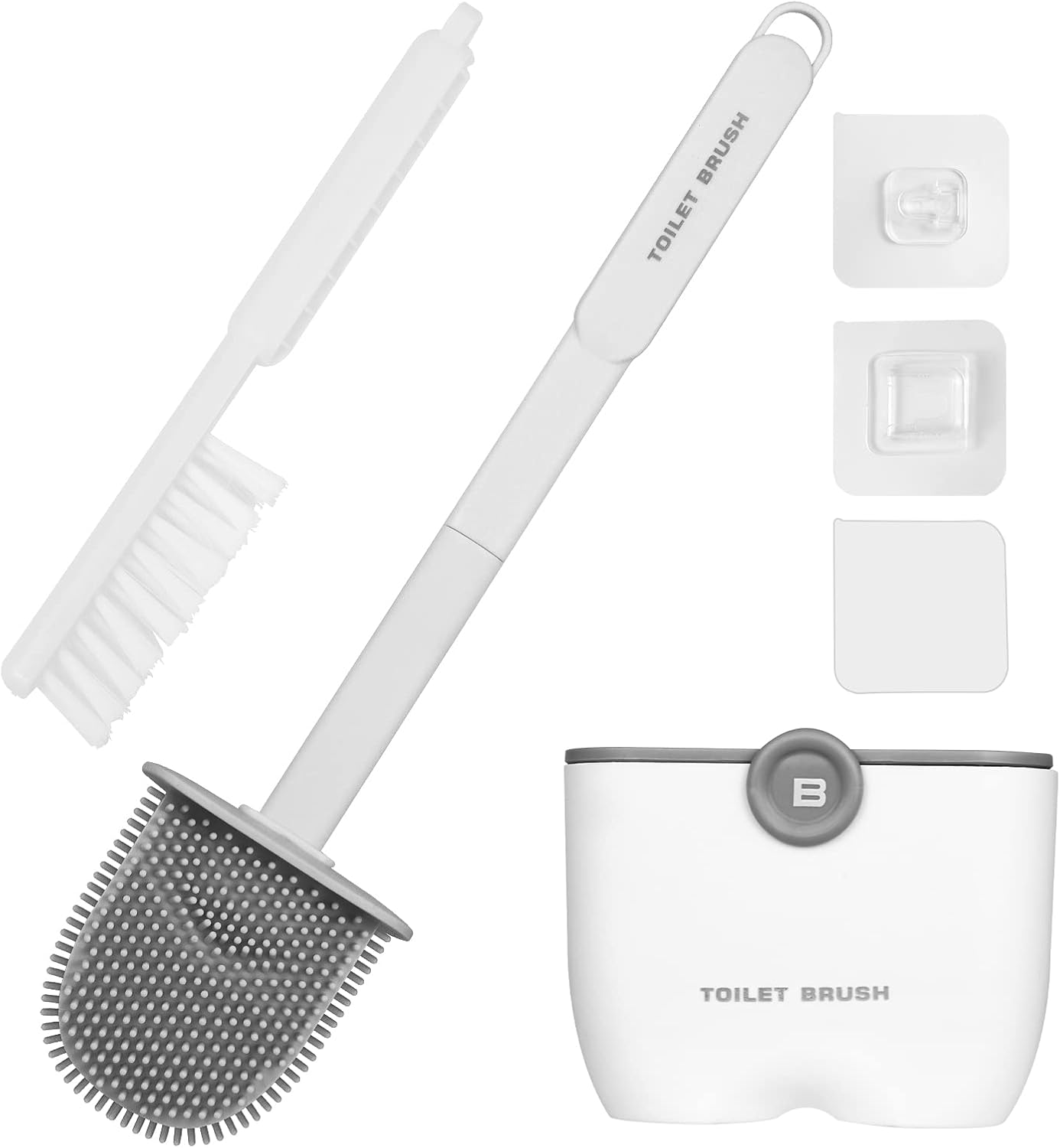 Silicone Toilet Brushes and Bathroom Cleaning Brush with Holder Sets,No