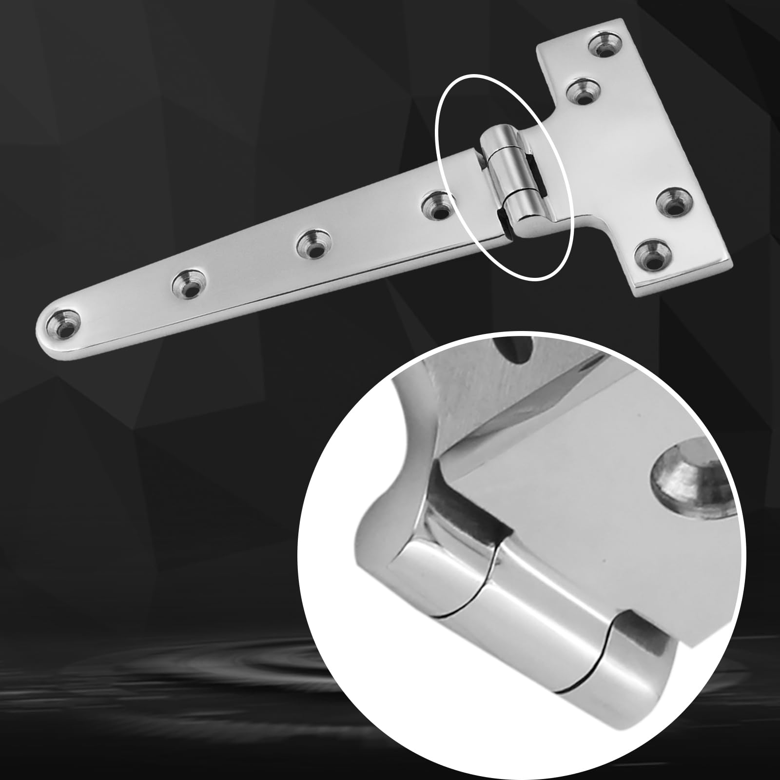 T-Scharniere aus 316 Edelstahl, Marinequalität, 20,3 x 10,2 cm, robustes Scharnier für Bootsluke (196 mm x 97 mm), 2 Stück, Guss-Schrankbeschläge, Türscharnier mit Schrauben