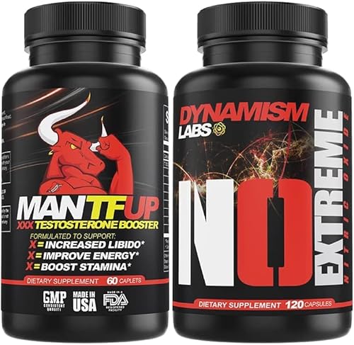 Mantfup Dynamismlabs T Booster And No Bundle - Test Booster And Nitric Oxide (2 Bottles) #TOP1