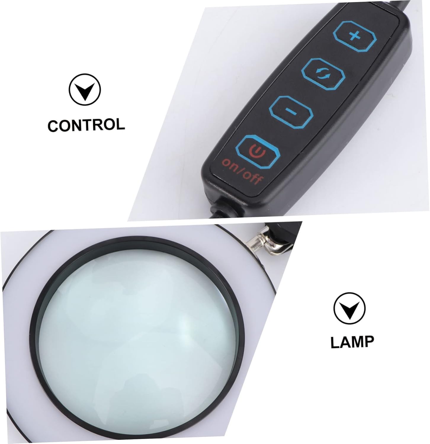 Led Magnifier Lamp with Arm USB Table Lamp for Reading Crafts and Welding Energy Saving with Color Temperatures and Brightness Levels Black