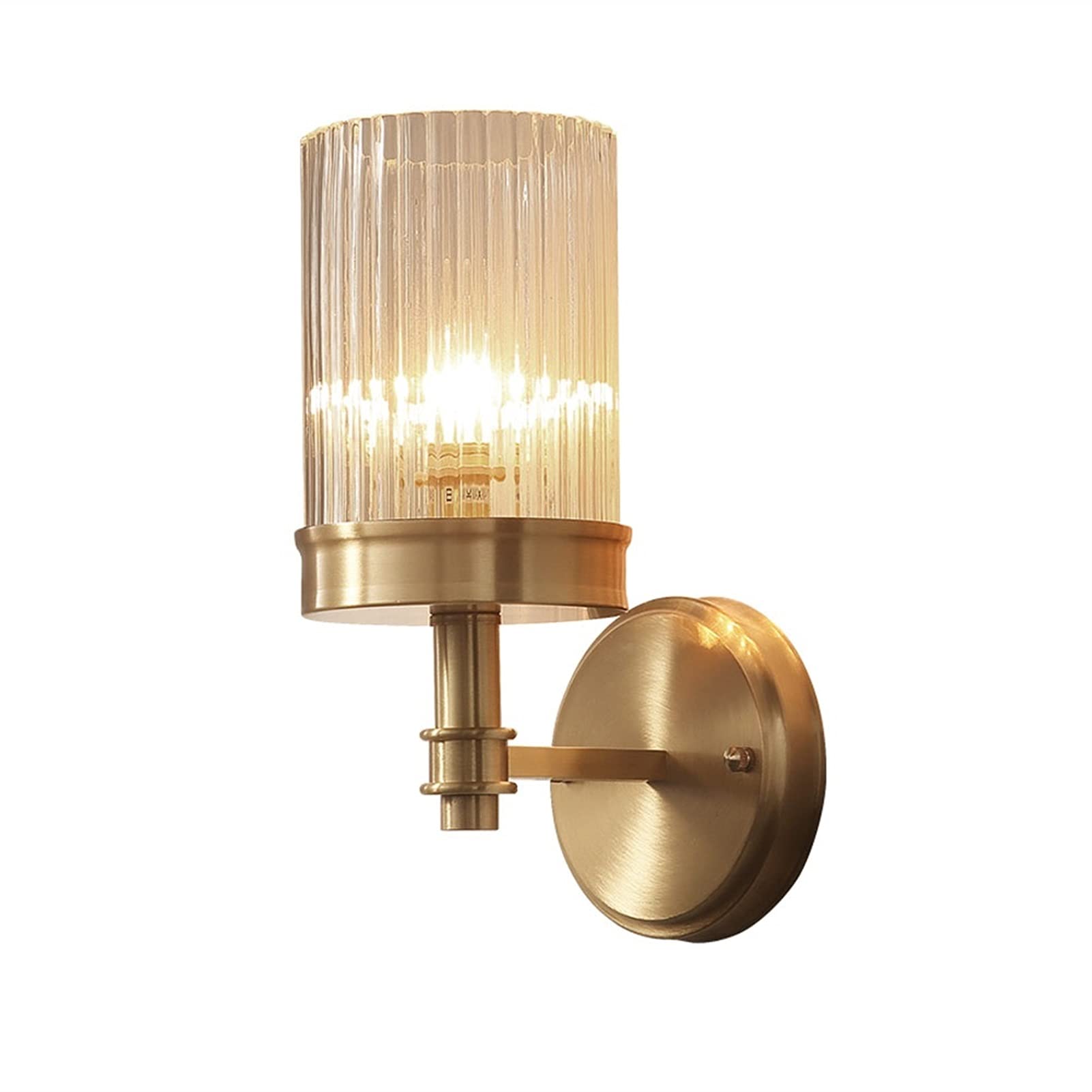 HUAYUSEDF Glass Wall Sconce Lamp - Copper Wall-Mounted Lighting Fixture for Bedroom, Aisles, Staircases, Restaurants, Cafes, Supermarkets Indoor and Outdoor Decorative Light