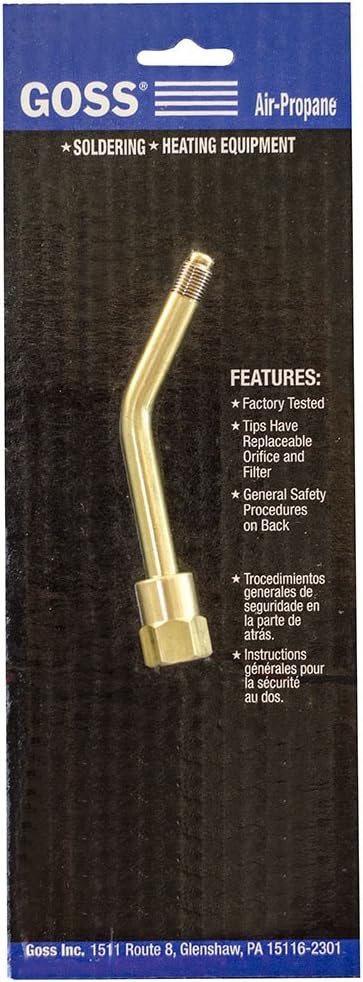 Goss EX-4B 4-Inch Bent Brass Extension for Torches