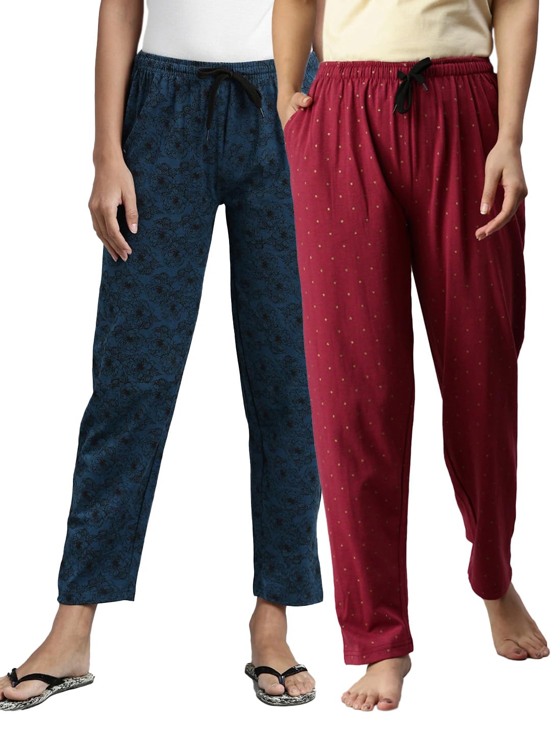 kryptic Women Printed pure cotton elasticated waist band regular fit pyjama-picture-11