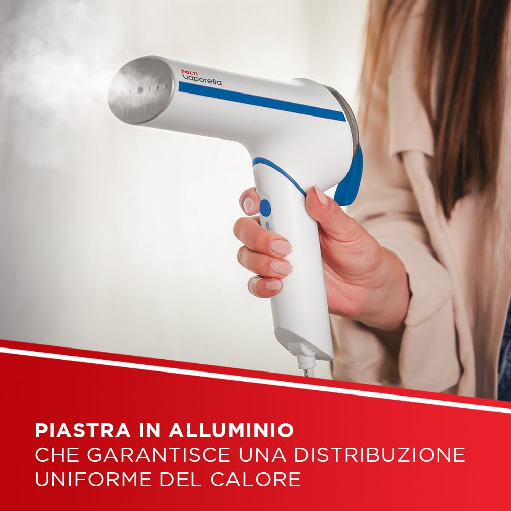 Polti Vaporella Vertical Styler GSM50B, Żelazko Pionowe Przenośne z Rączką Składaną, 30 s, Biały i Niebieski