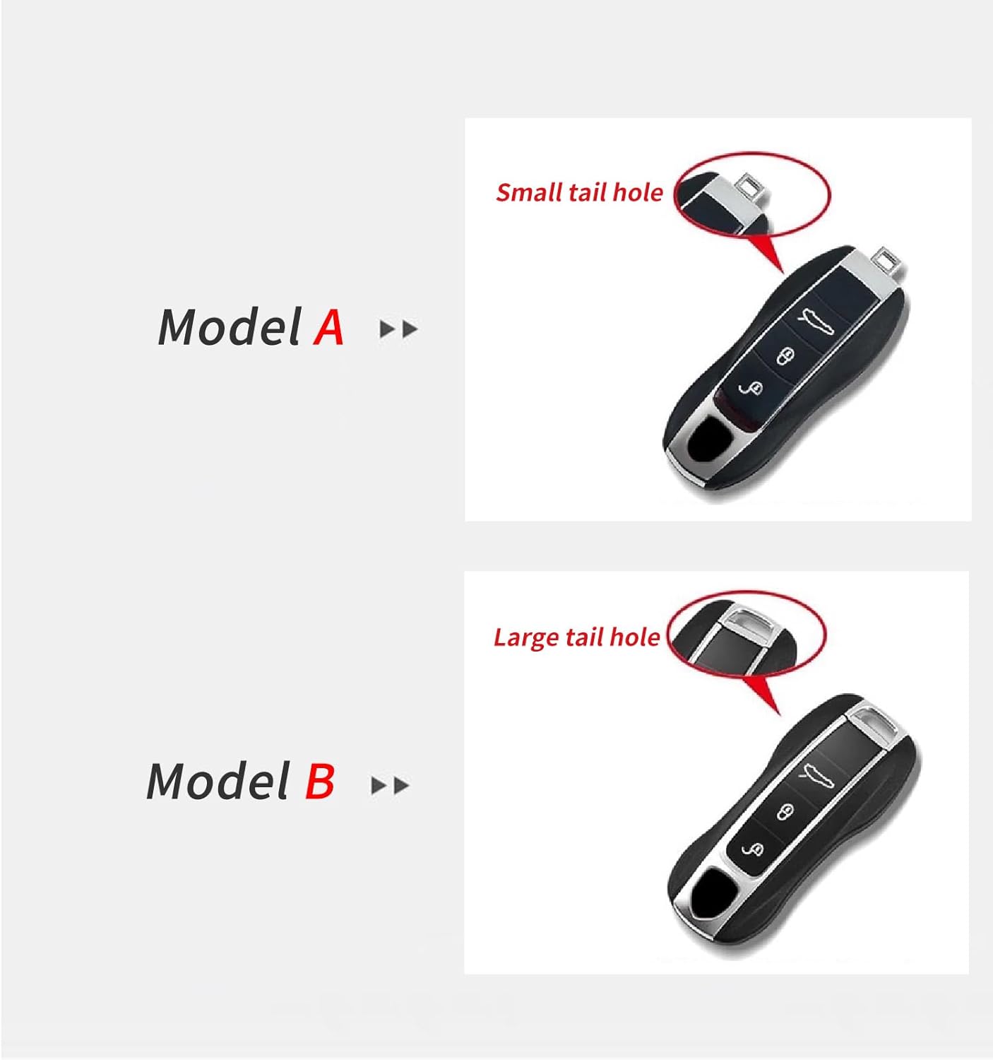 Suede Genuine Leather Smart Key Case Cover Compatible with Porsche Panamera, Macan, Cayenne, 911 (Note: Only for Push Button Start)