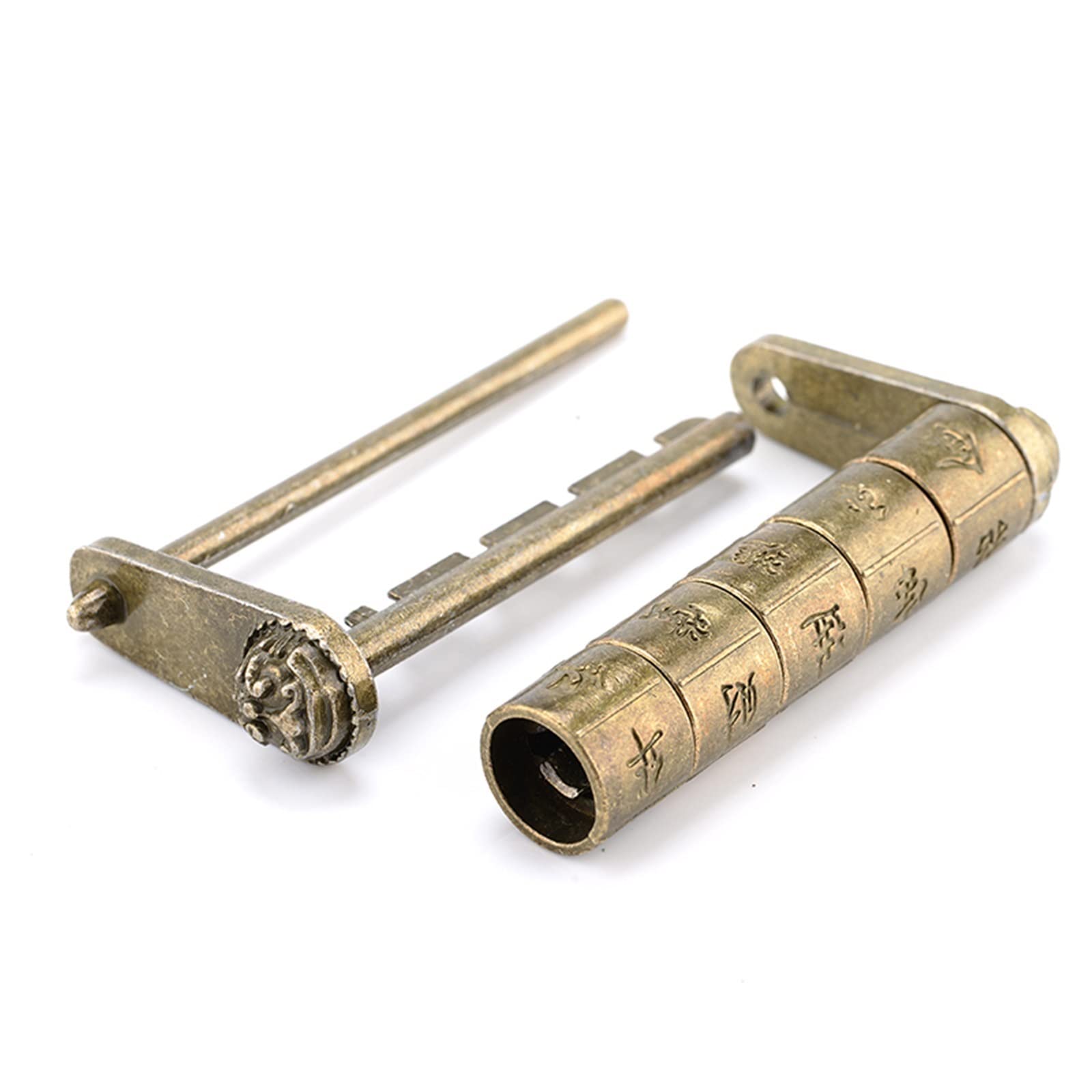Candados con código, candado de código, candado, candado de combinación Retro de Bronce Antiguo, candado con contraseña de aleación de Zinc de 5 Letras for cajón de Maleta de Madera, 1 Pieza