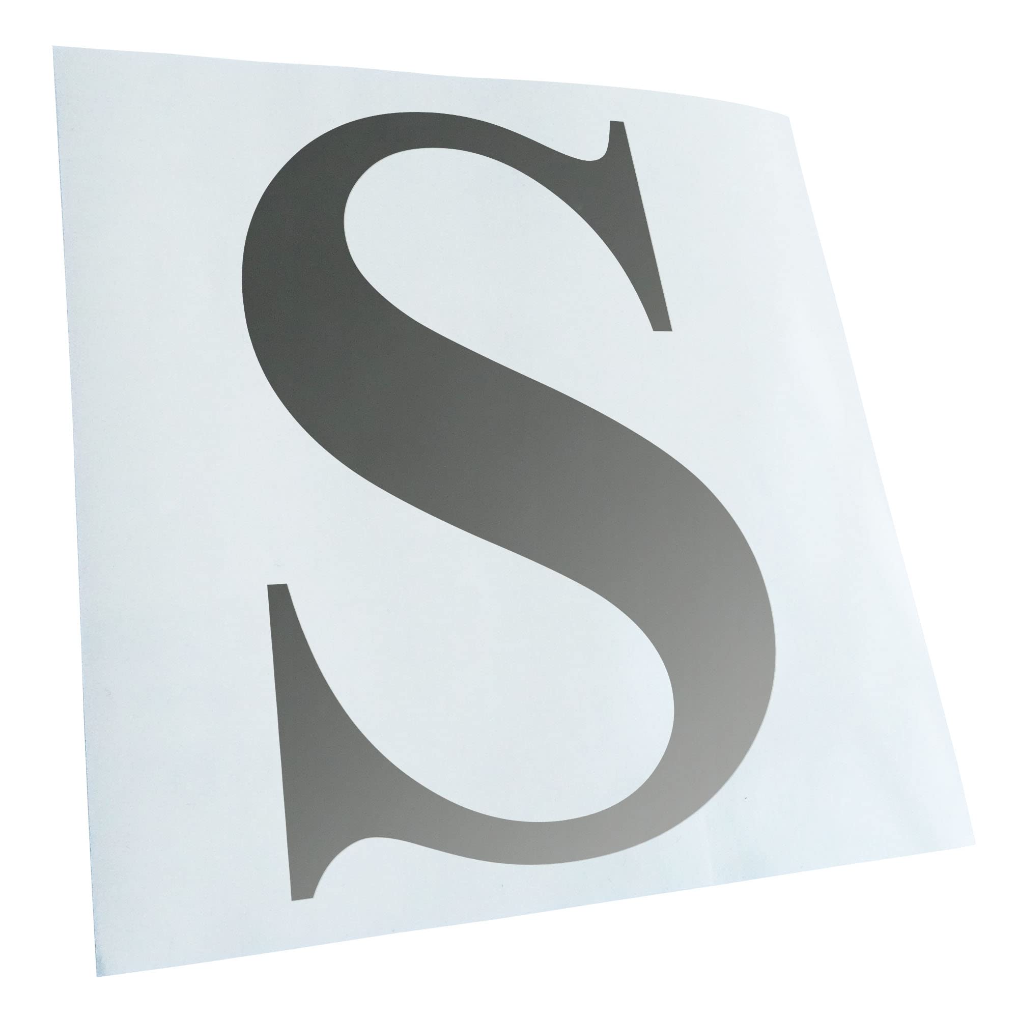 Kiwistar Letter S - Alphabet 10 x 7 cm in 15 Colours - Neon + Chrome Sticker