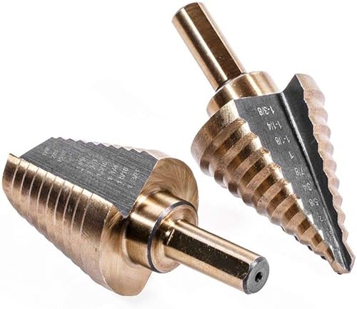 Miniatura 3 de XtremepowerUS Juego de brocas escalonadas de titanio HSS de 9 piezas, tamaño SAE con estuche de almacenamiento