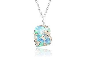 Genuine Raw Ethiopian Opal Birthstone Necklace for Stylish Jewelry Lovers