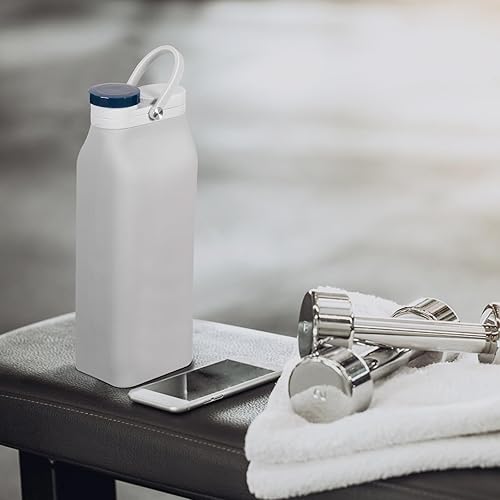 Miniatura 13 de Botella de agua plegable, reutilizable, plegable, sin BPA, botella de agua deportiva portátil a prueba de fugas para correr, viajar, senderismo