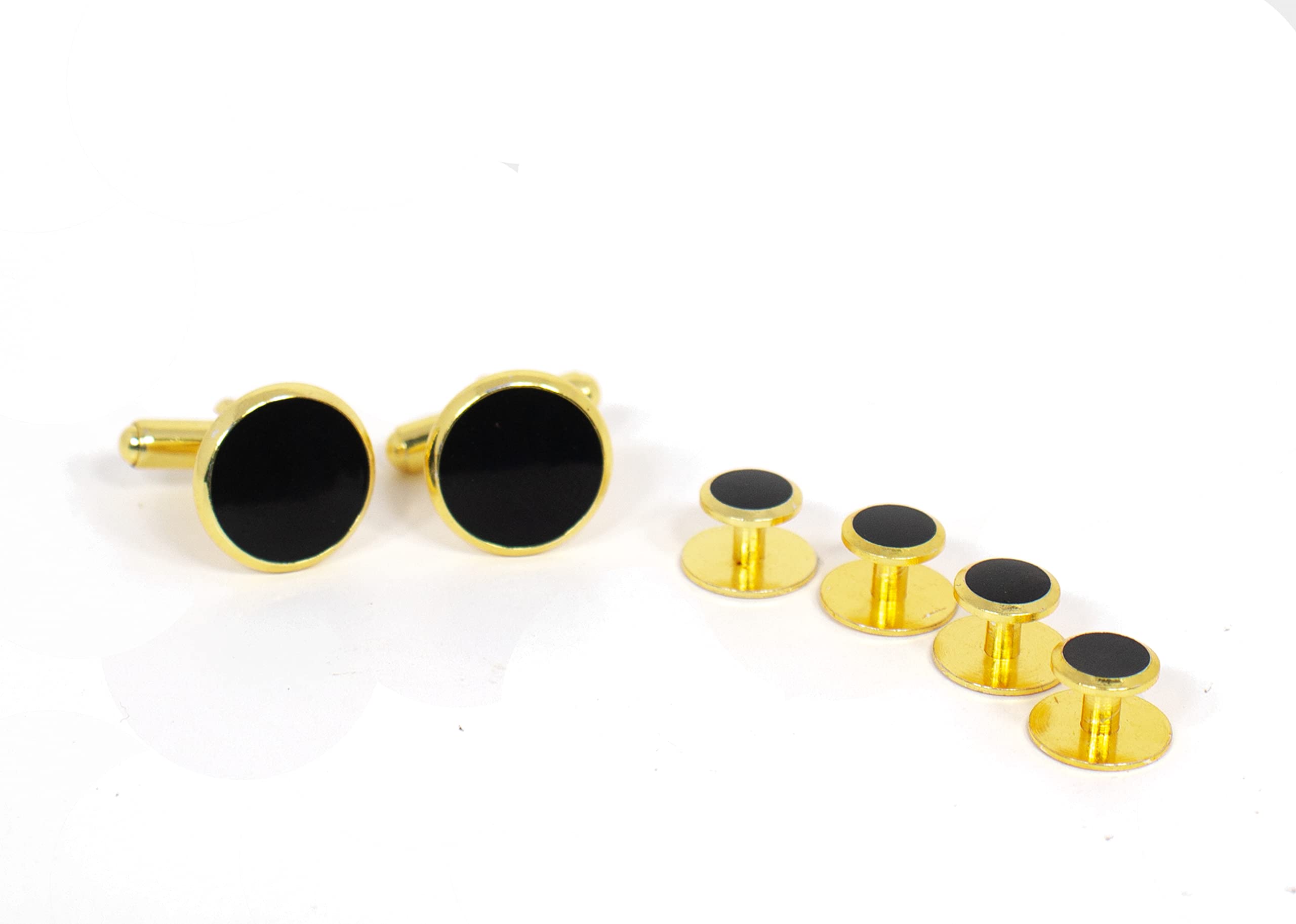 ROYAL VILLA® Black And Golden Tuxedo Button Studs With Matching Cufflinks For Men (B09KCDW7MZ) Amazon Price History, Amazon Price Tracker