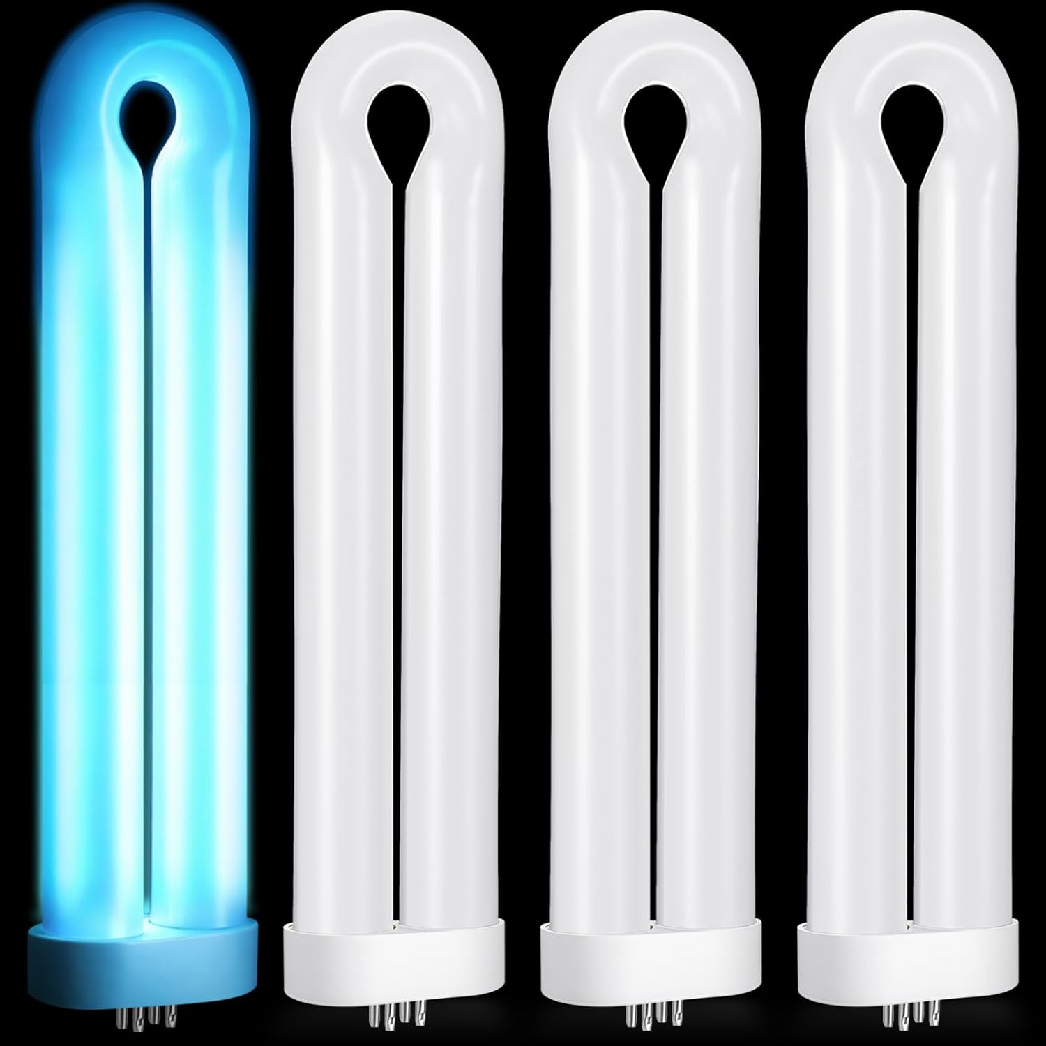 4 Pcs Bug Zapper Replacement Bulb 32W U Shaped Twin Tube Bulb Indoor Outdoor Bug Zapper Light with 4 Pin Base